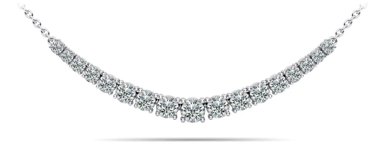 Classic Graduated Tennis Necklace With Diamond Chain  with 1.10 ct.(finished)