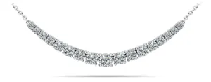 Classic Graduated Tennis Necklace With Diamond Chain  with 1.10 ct.(finished)