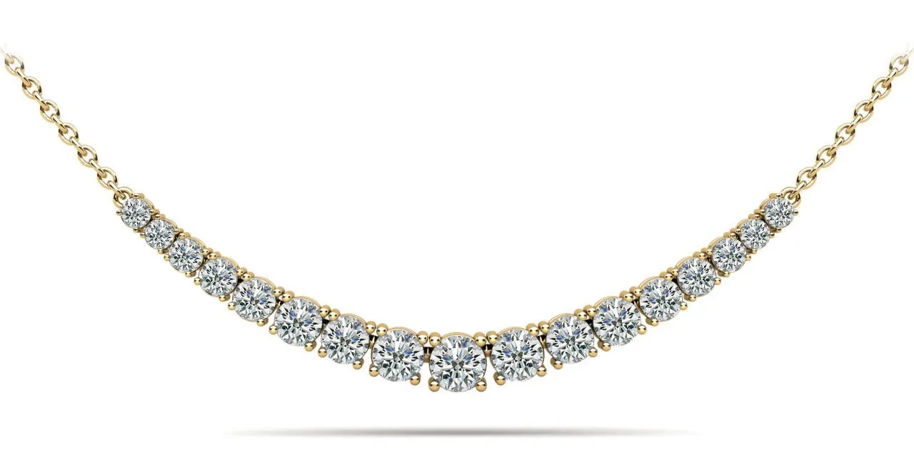 Classic Graduated Tennis Necklace With Diamond Chain  with 1.10 ct.(finished)