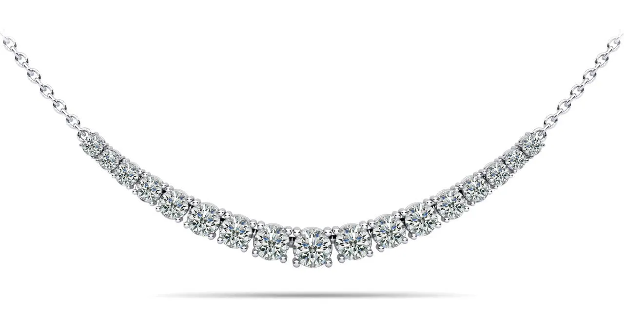 Classic Graduated Tennis Necklace With Diamond Chain  with 1.10 ct.(finished)