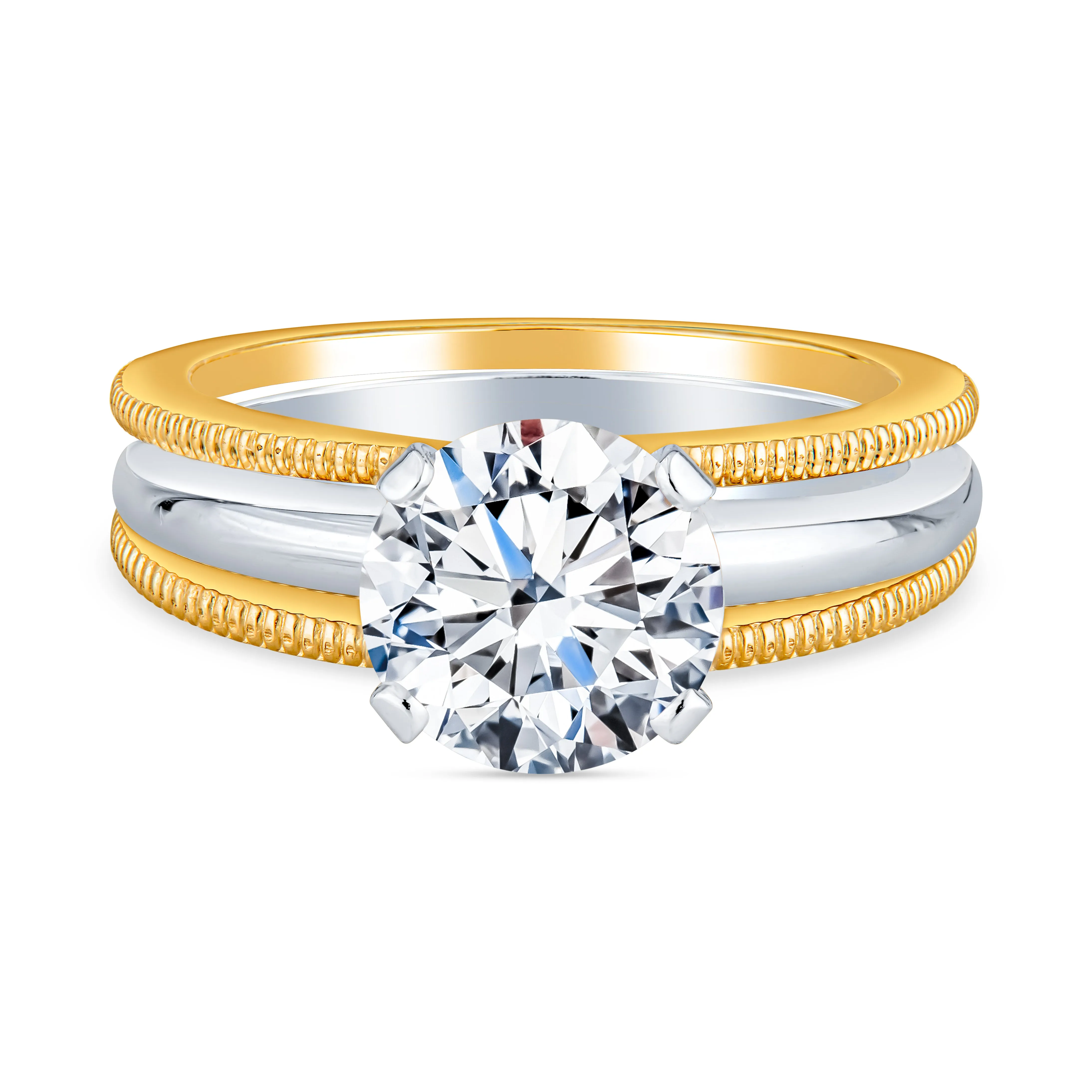 Classic Solitaire Engagement Rings - Half Round Setting