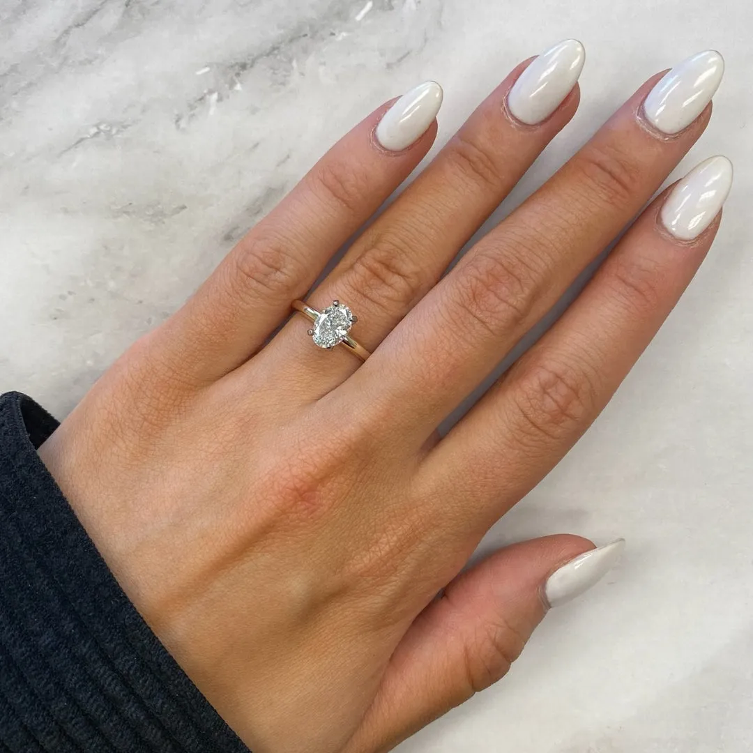 Classic Solitaire Engagement Rings - Half Round Setting