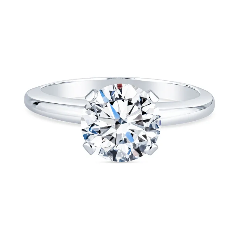 Classic Solitaire Engagement Rings - Half Round Setting
