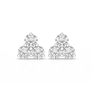 Classic Three Stone Round Diamond Earrings