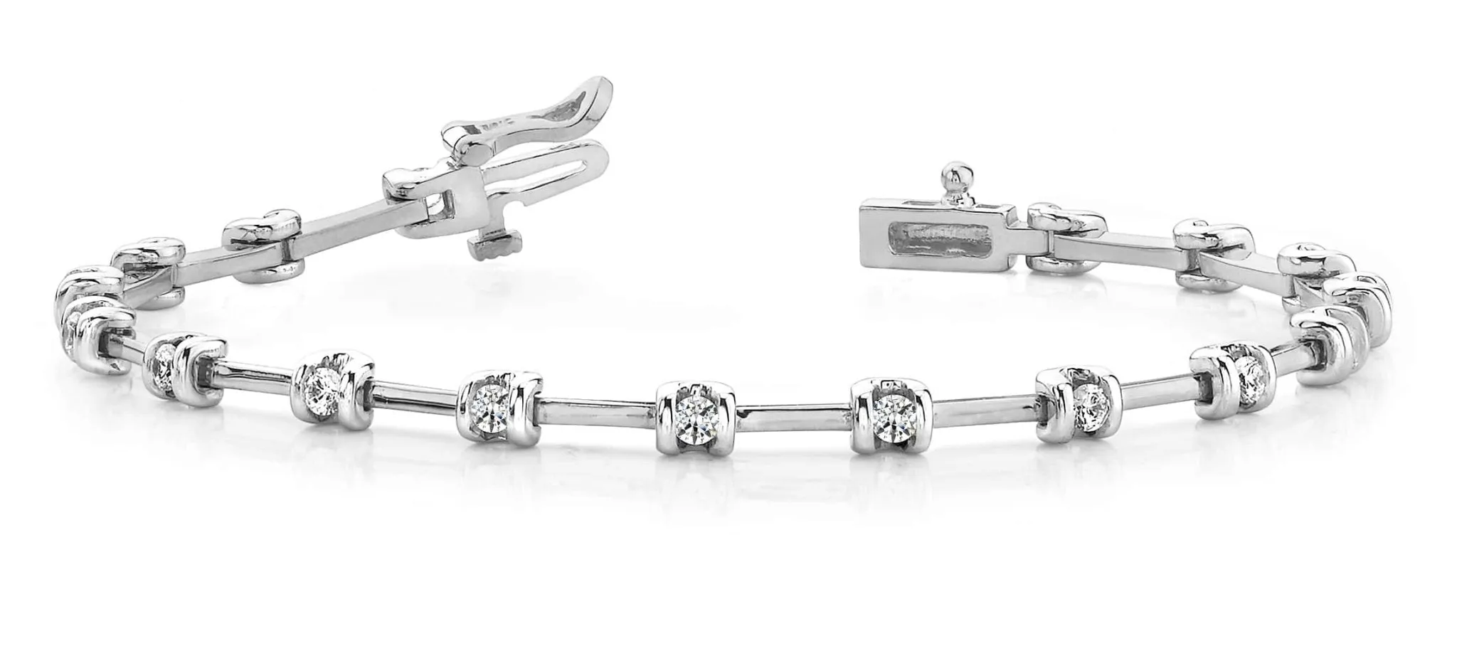 Classic Two Tone Channel Set Diamond Bracelet with 1.02 ct.(finished) 2.6mm