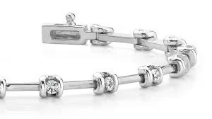 Classic Two Tone Channel Set Diamond Bracelet with 1.02 ct.(finished) 2.6mm