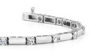 Clean Design Diamond And Bar Diamond Bracelet with 2.99 ct.(finished) 4.0mm