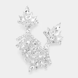 Clear Multi Shape Stone Cluster Pageant Earrings | Pageant Jewelry |  613769
