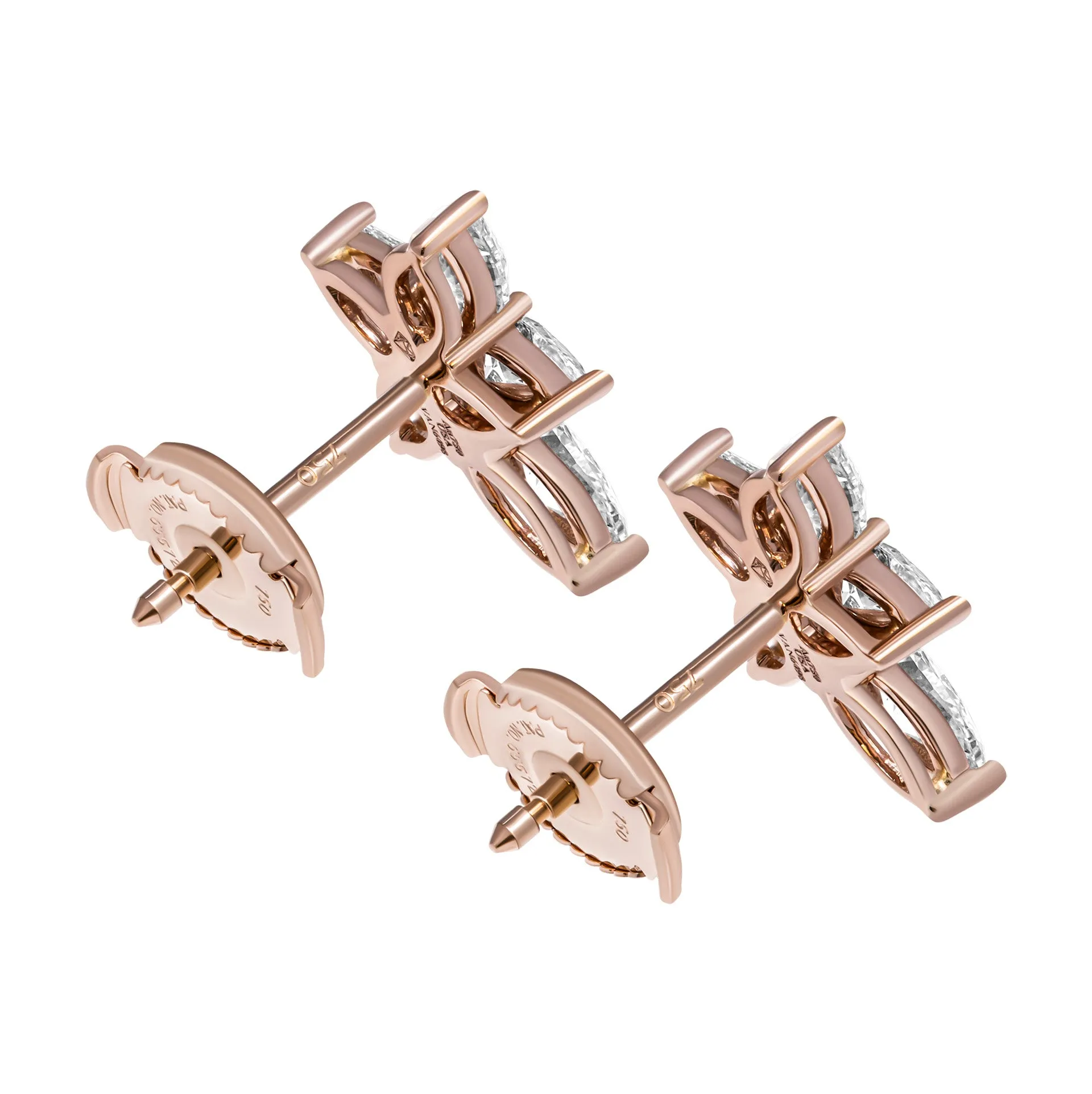 Cluster Diamond Earrings in 18K Rose Gold