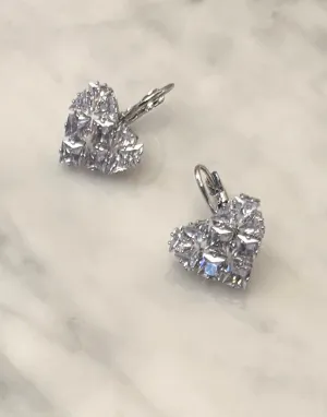 CLUSTER HEART DROPS - RHODIUM DELICATES
