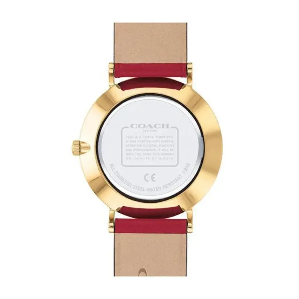 Coach Perry Red Leather Strap Red Dial Quartz Watch for Ladies - 14503852