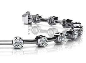Column Link Round Lab-Grown Diamond Bracelet with 4.25 ct.(finished) 4.0mm