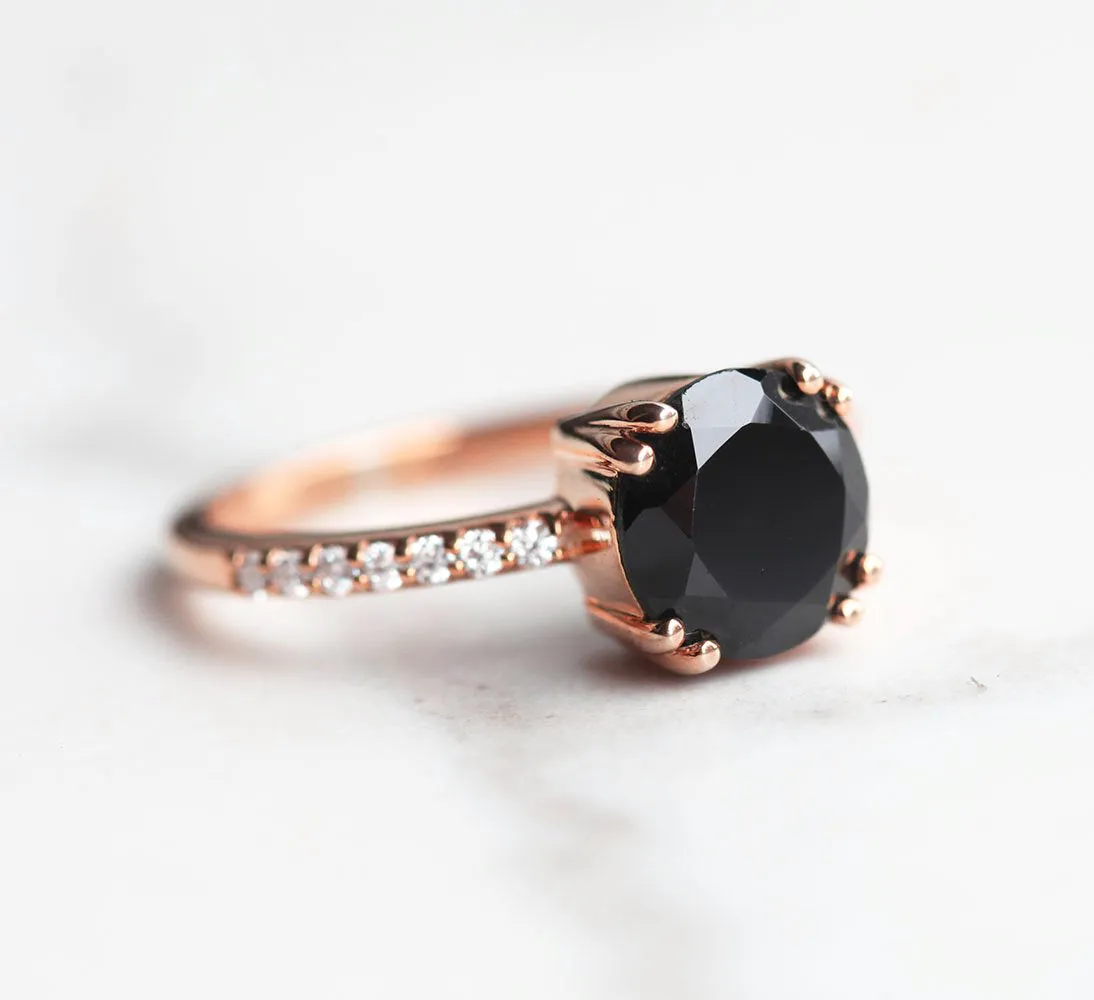 Corinne Black Spinel Solitaire Ring
