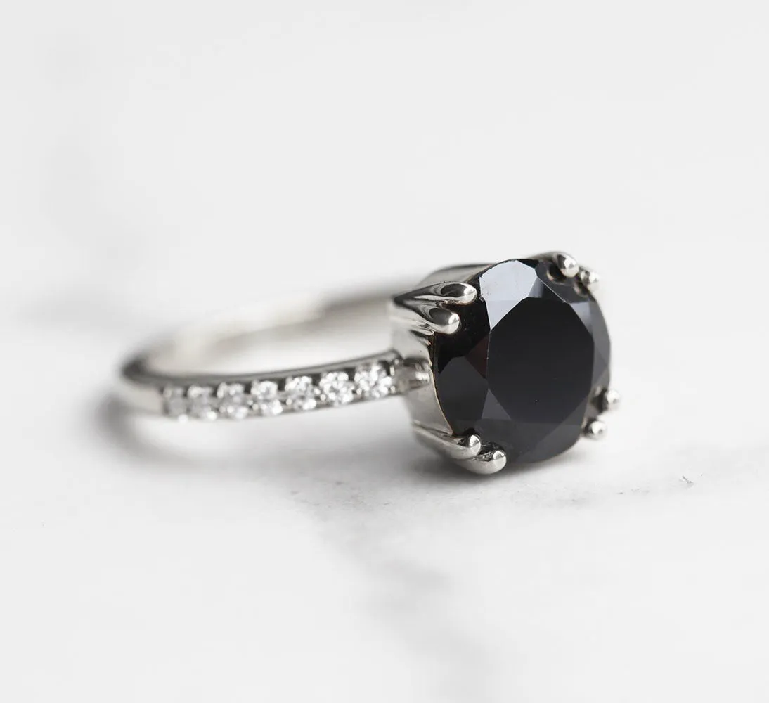 Corinne Black Spinel Solitaire Ring