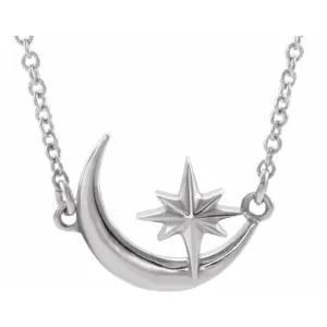 Crescent Moon & Star 16-18" Necklace 86843