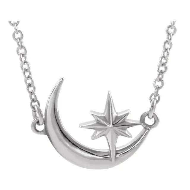 Crescent Moon & Star 16-18" Necklace 86843