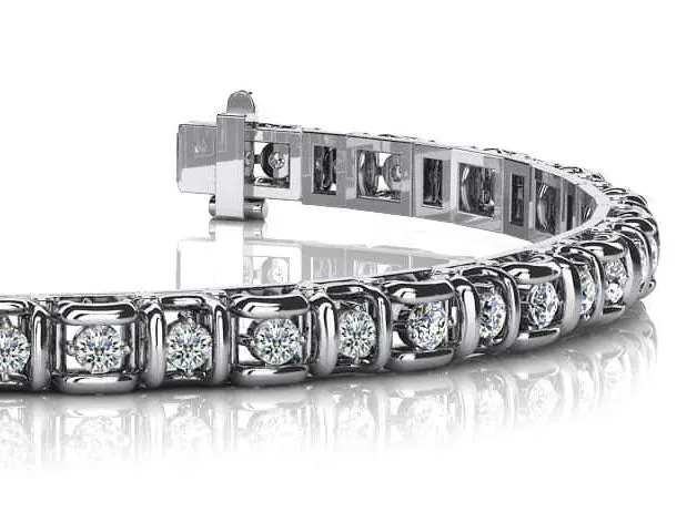 Cross Directional Link Diamond Bracelet with 1.51 ct.(finished) 1.9mm