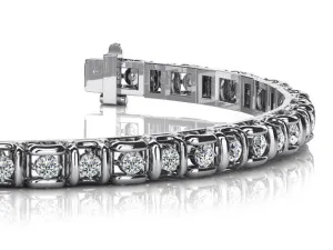Cross Directional Link Diamond Bracelet with 1.51 ct.(finished) 1.9mm