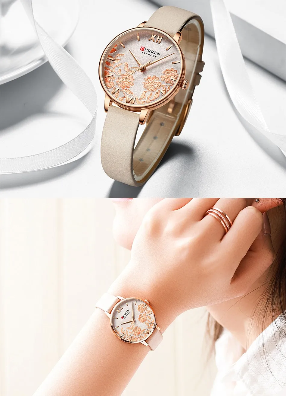 CURREN Women Watches Top Brand Luxury Rose Gold Bracelets Watch Ladies Stainless Steel Quartz Lady Wristwatches Relogio Feminino