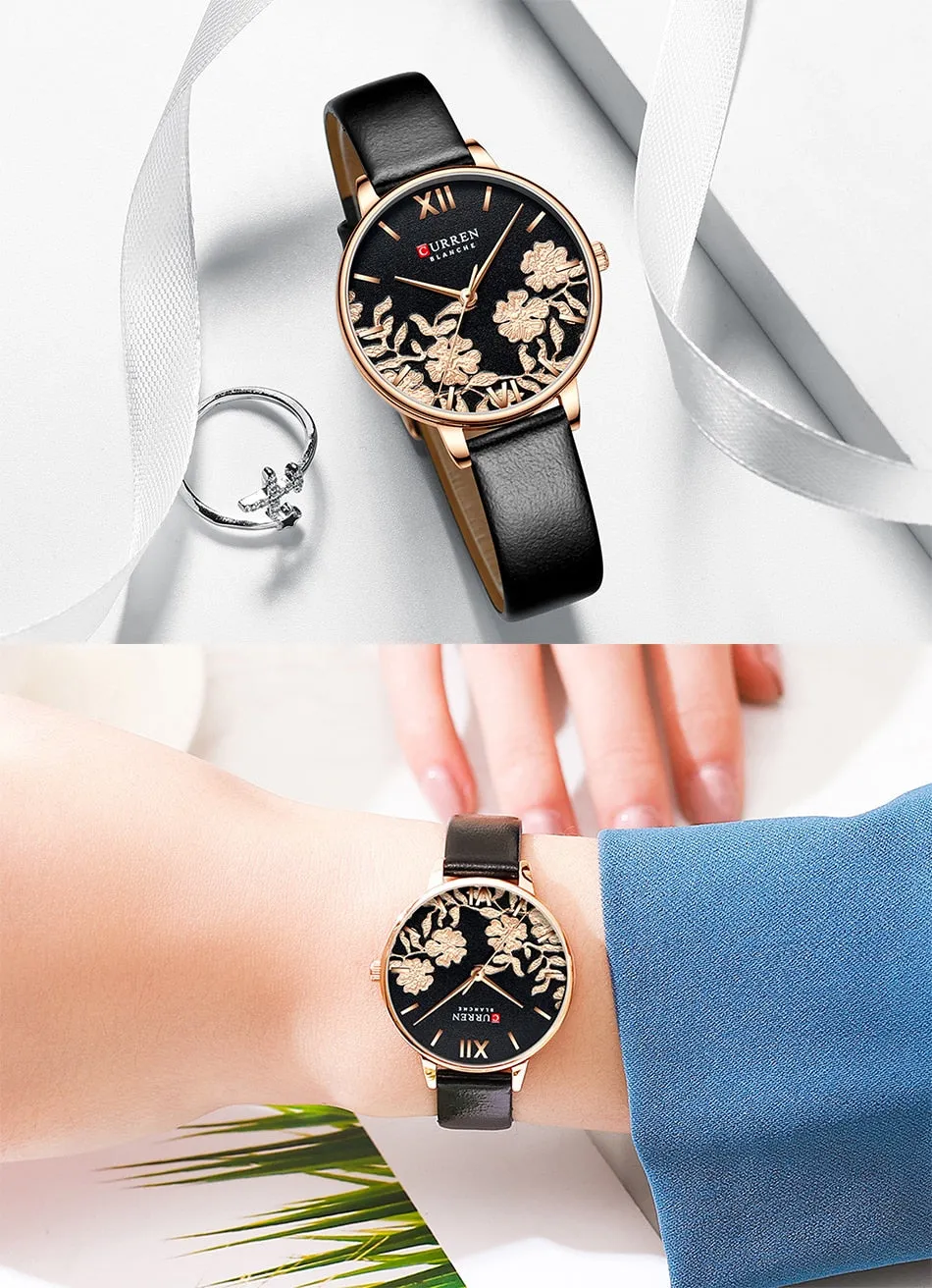 CURREN Women Watches Top Brand Luxury Rose Gold Bracelets Watch Ladies Stainless Steel Quartz Lady Wristwatches Relogio Feminino