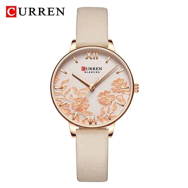CURREN Women Watches Top Brand Luxury Rose Gold Bracelets Watch Ladies Stainless Steel Quartz Lady Wristwatches Relogio Feminino