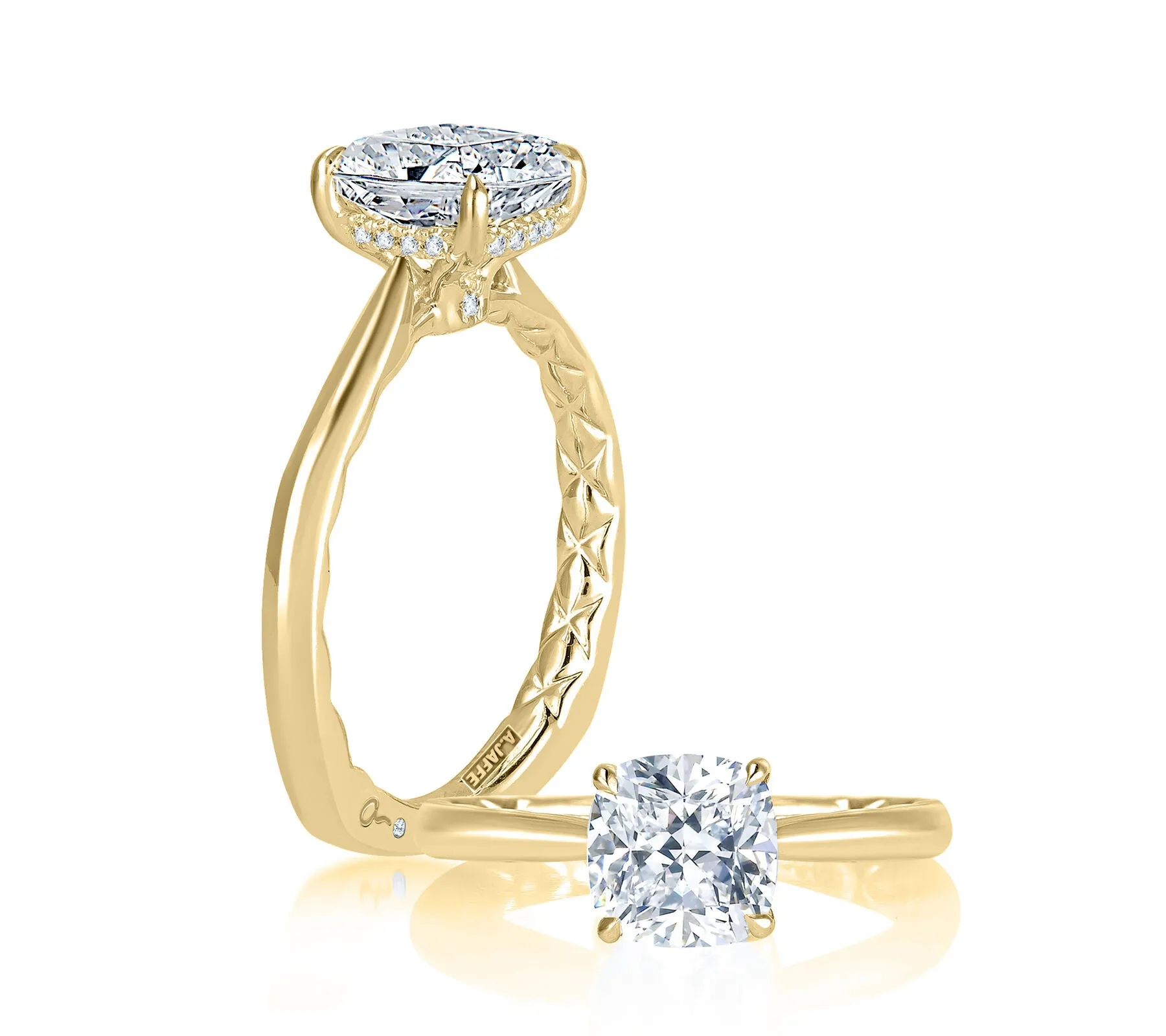 Cushion Cut Solitaire with Hidden Halo