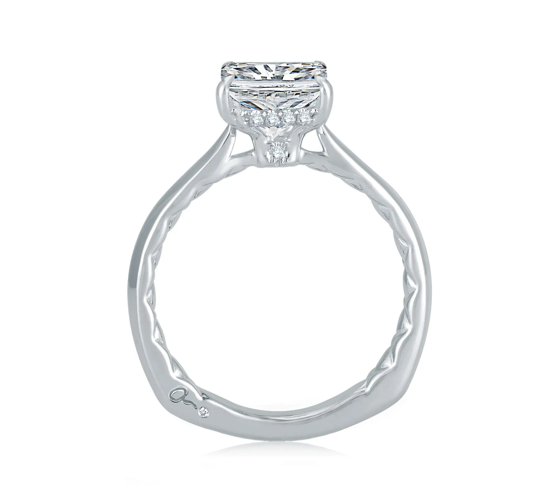 Cushion Cut Solitaire with Hidden Halo
