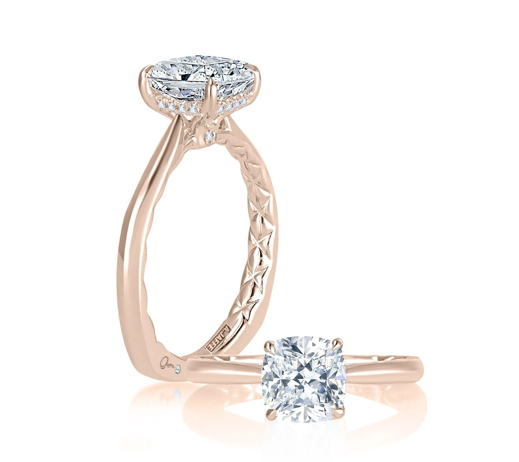 Cushion Cut Solitaire with Hidden Halo