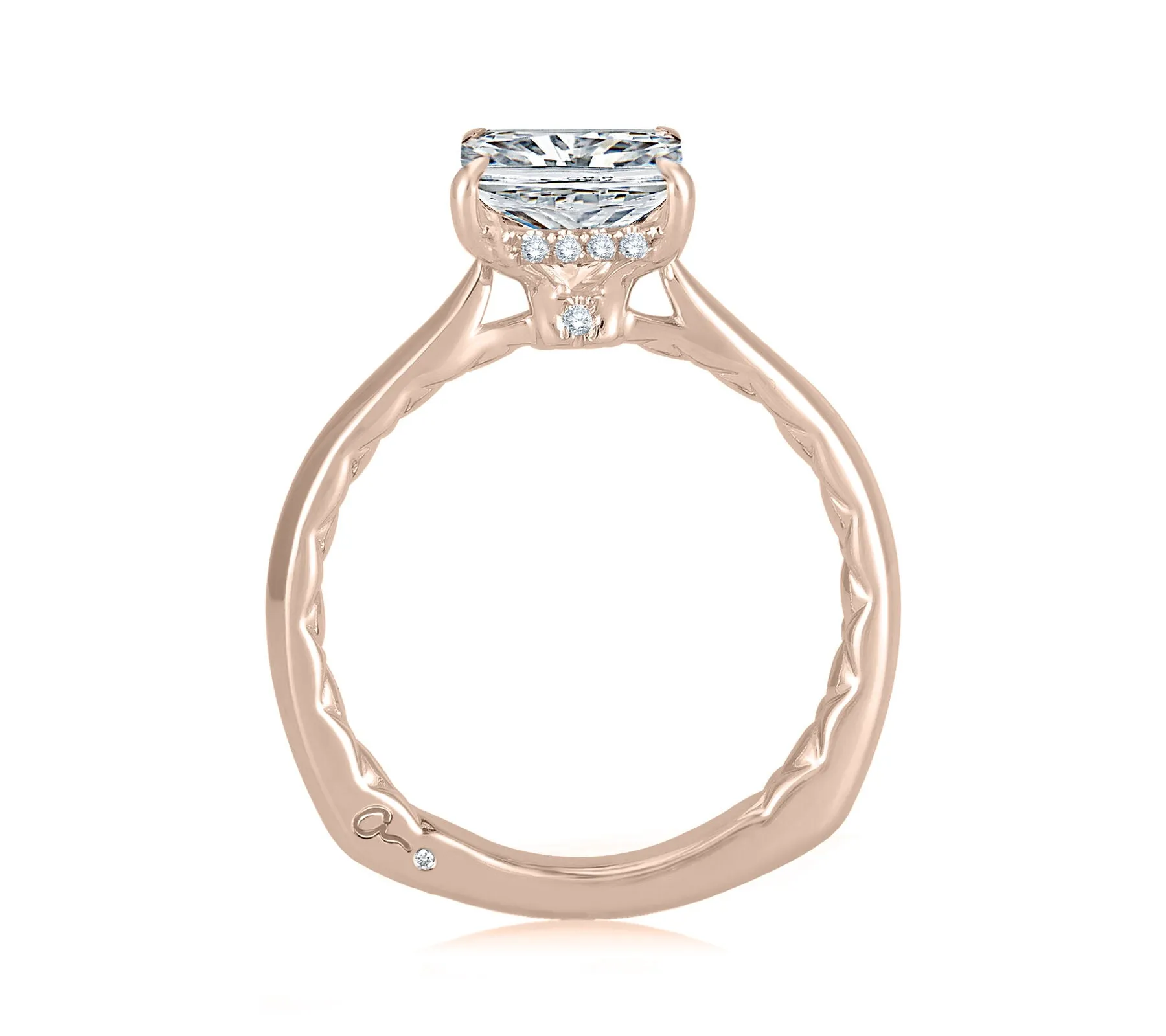 Cushion Cut Solitaire with Hidden Halo
