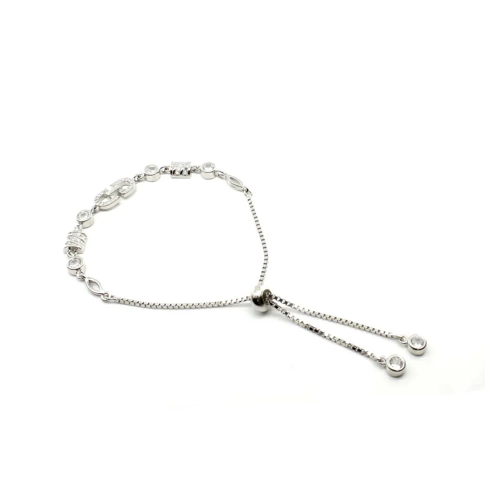 Cute Real 925 Silver platinum finish Bracelet for Girls