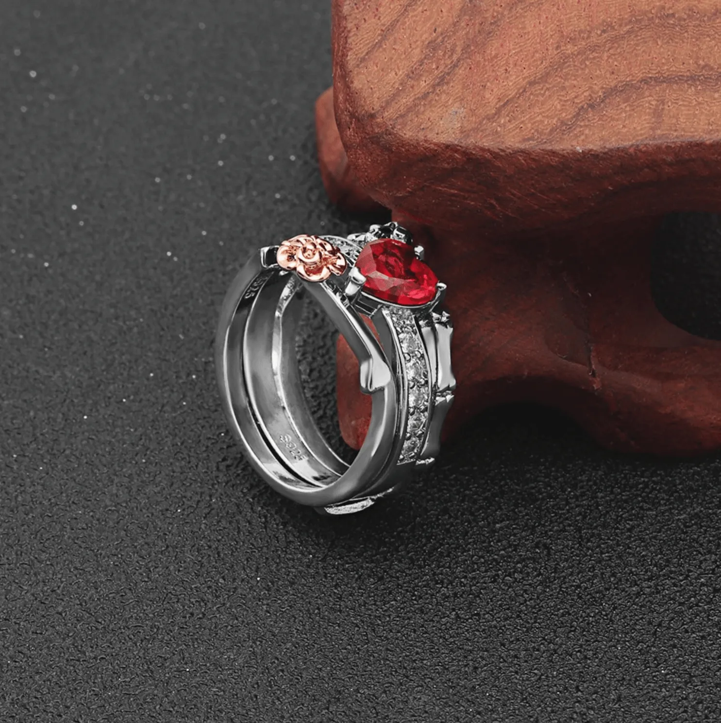 Cycolinks Skull & Rose Combination Ring