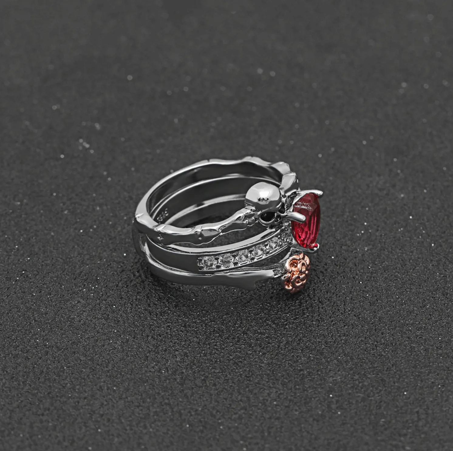 Cycolinks Skull & Rose Combination Ring