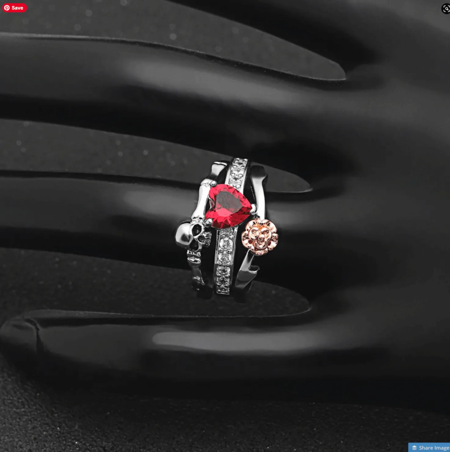 Cycolinks Skull & Rose Combination Ring