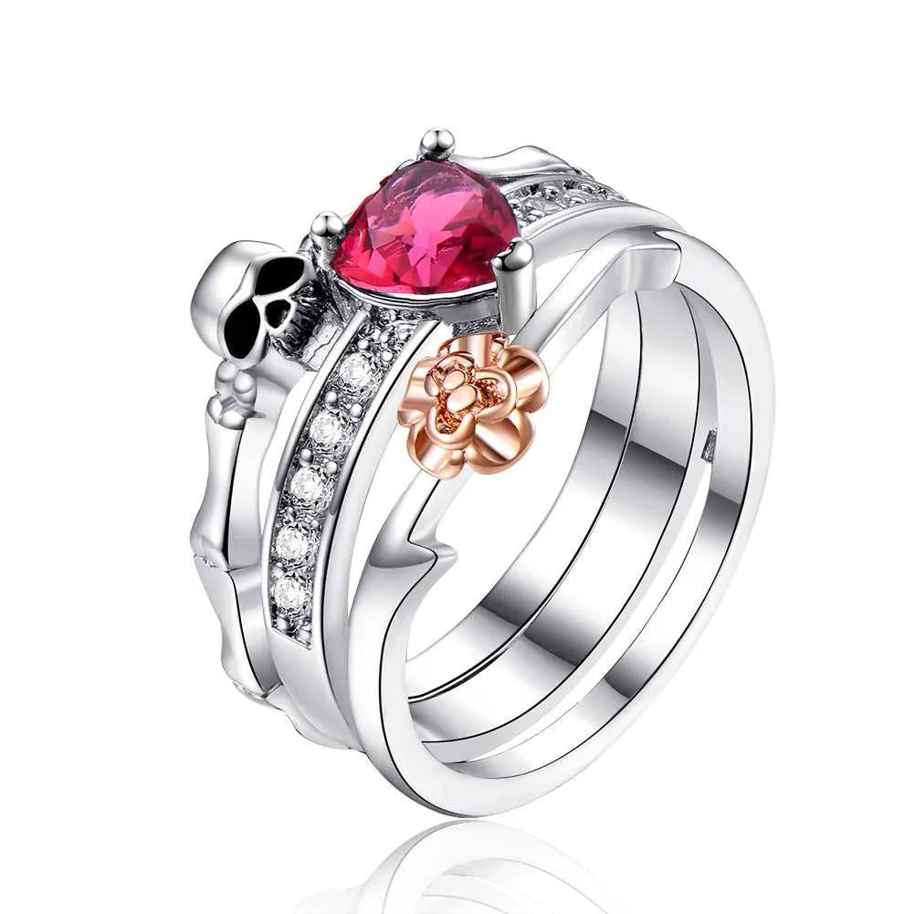 Cycolinks Skull & Rose Combination Ring