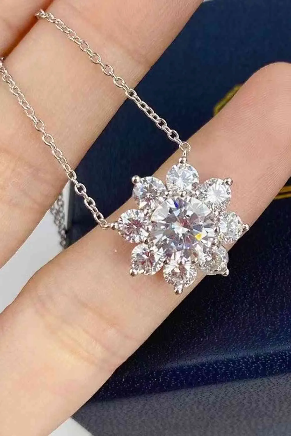 Dainty Flower Moissanite Necklace