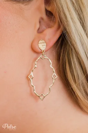 Dangle Pendant Earrings- Gold