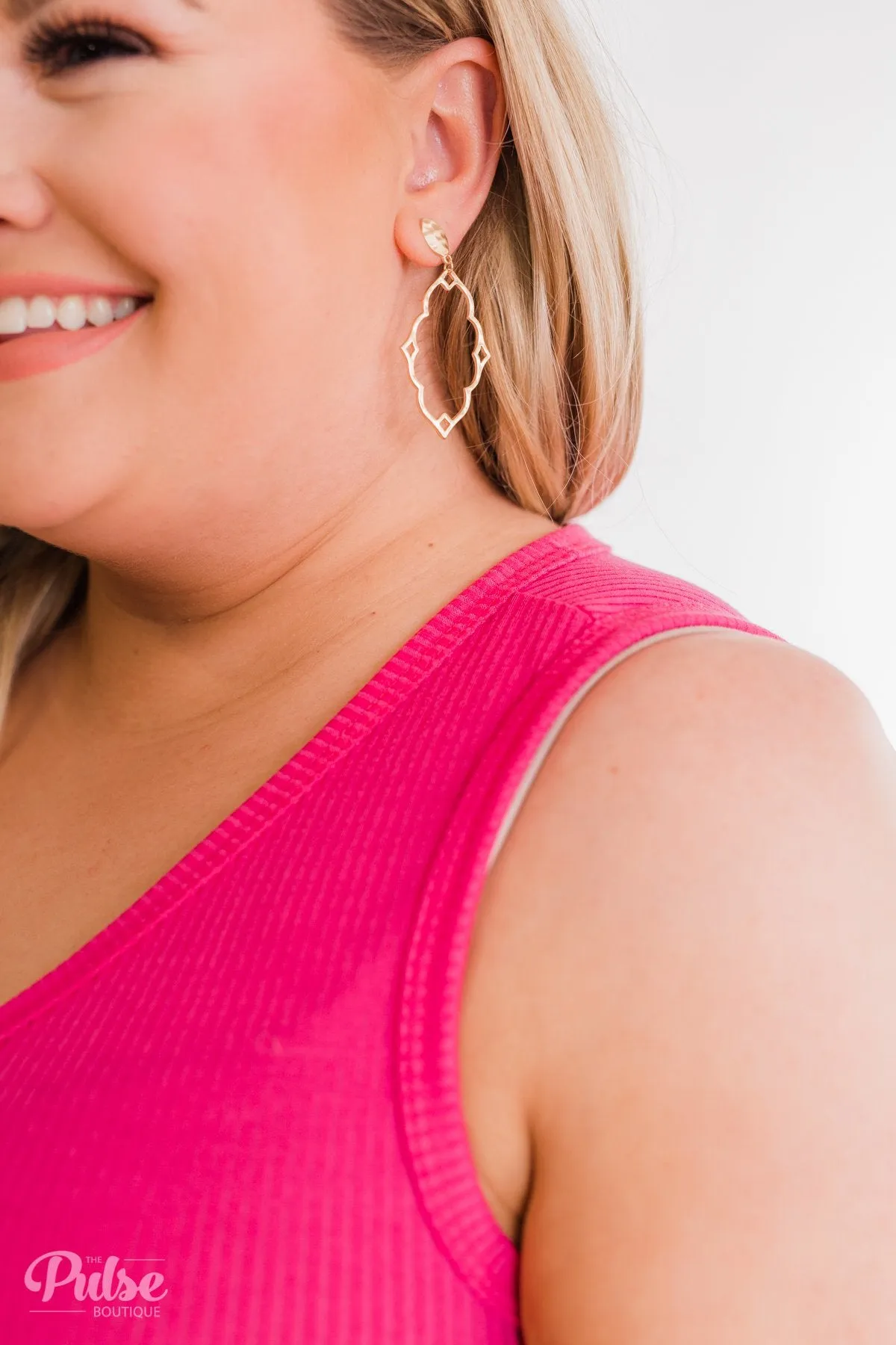 Dangle Pendant Earrings- Gold