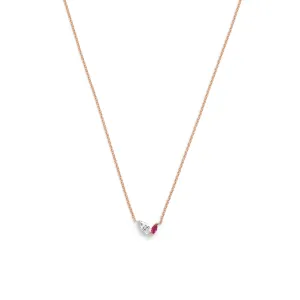 Defne Necklace | White Diamond & Ruby