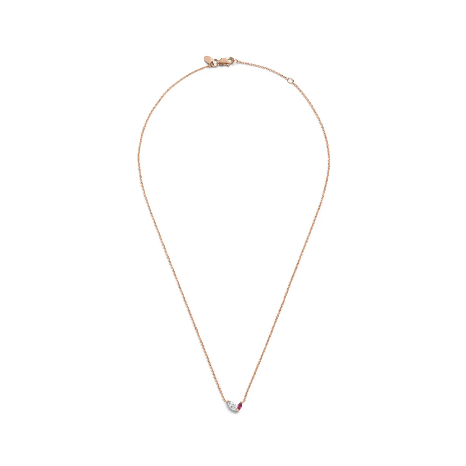 Defne Necklace | White Diamond & Ruby