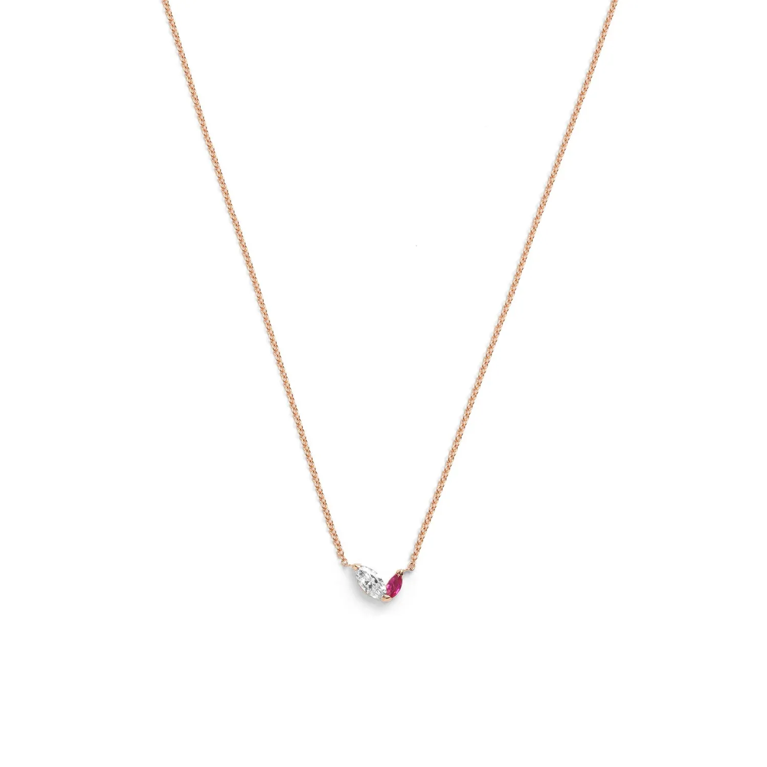 Defne Necklace | White Diamond & Ruby
