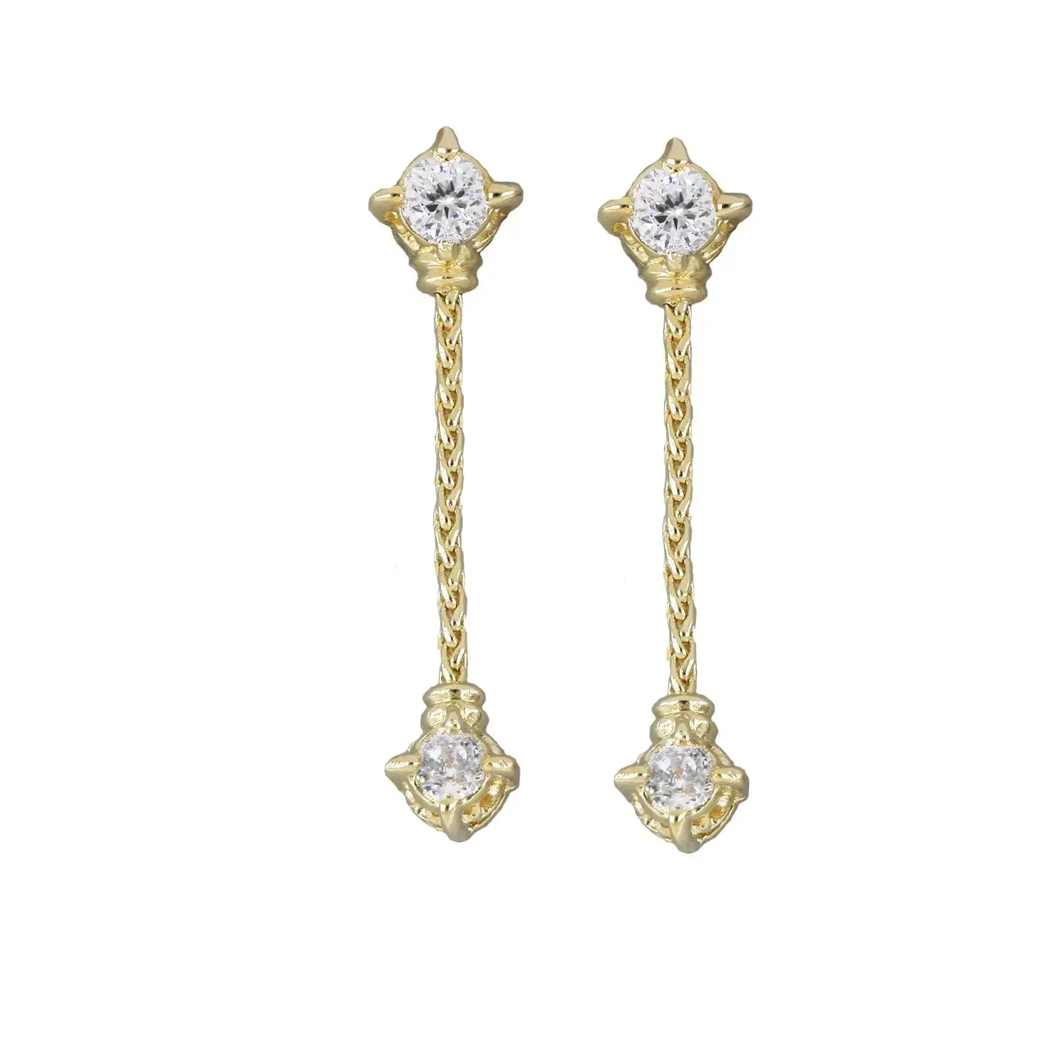 Diamante Cluster 104 - 1" Dangle Post Earrings