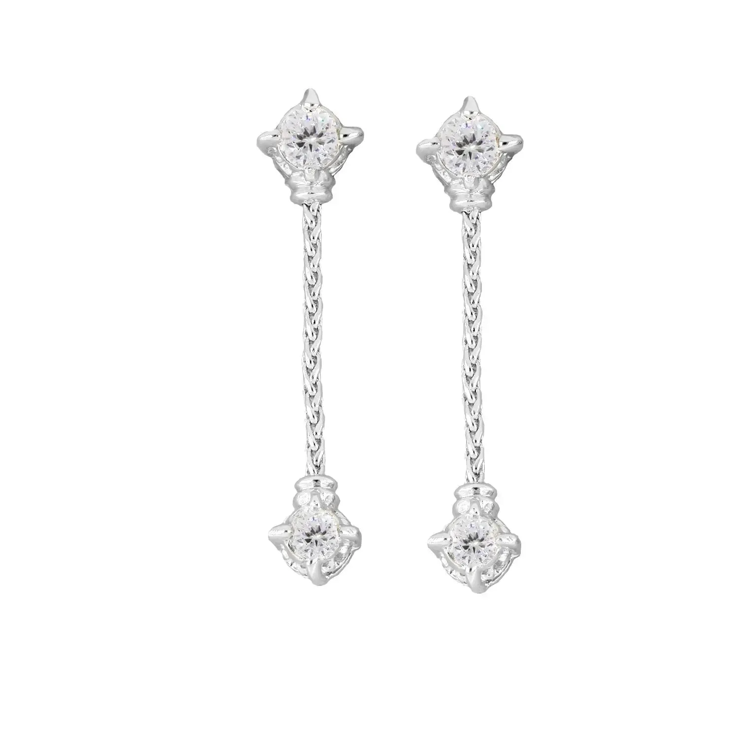 Diamante Cluster 104 - 1" Dangle Post Earrings