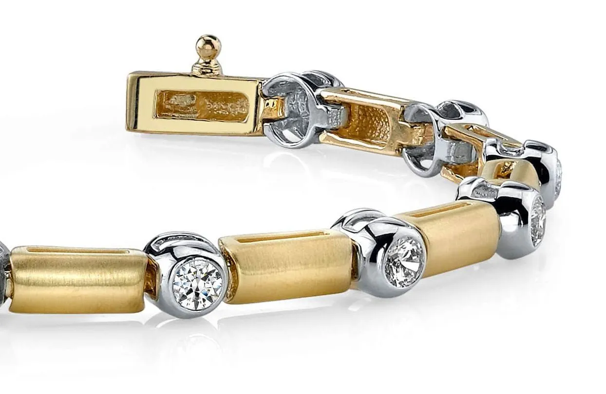 Diamond And Bar Diamond Bracelet with 1.92 ct.(finished) 3.5mm