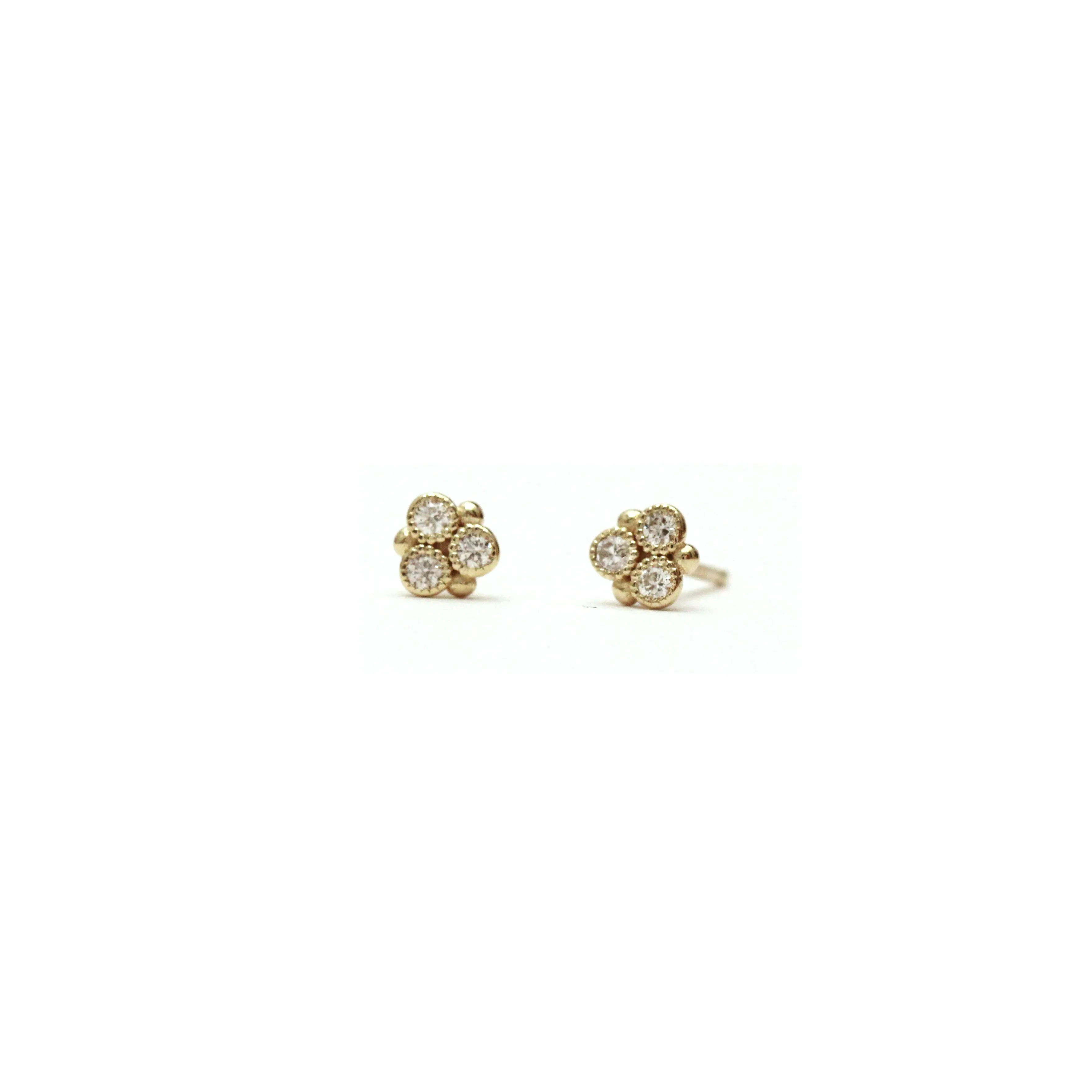 Diamond Beaded Cluster Earrings