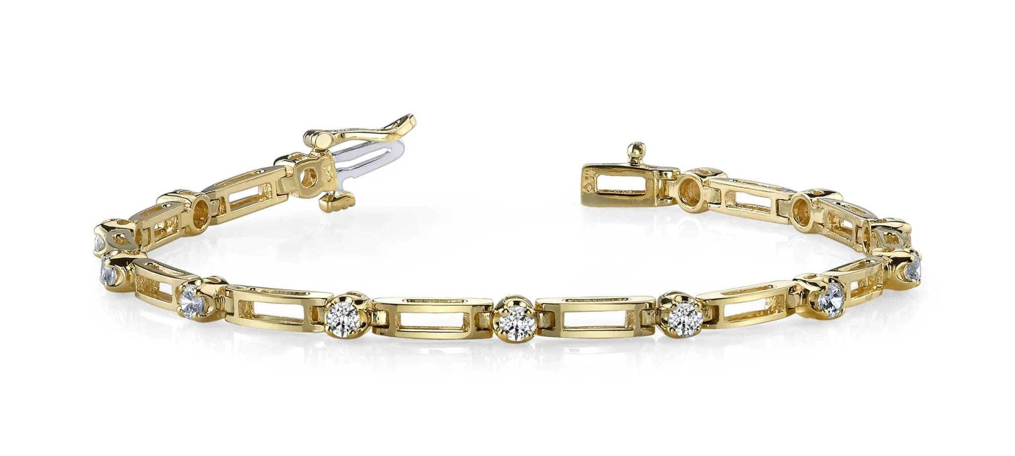 Diamond Box Link Diamond Bracelet with 0.49 ct.(finished) 2.0mm