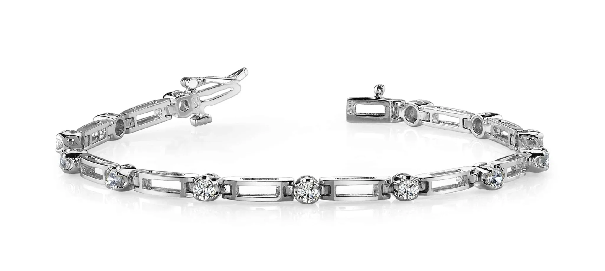 Diamond Box Link Diamond Bracelet with 0.49 ct.(finished) 2.0mm