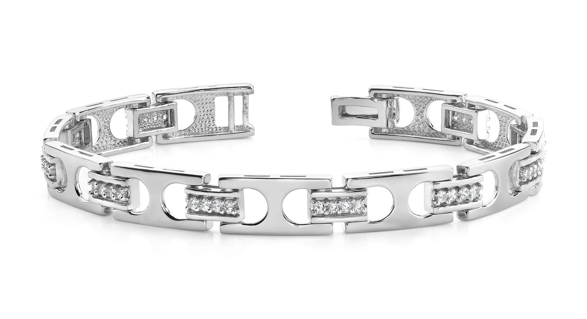 Diamond Buckle Link Diamond Bracelet with 1.00 ct.(finished) 1.8mm