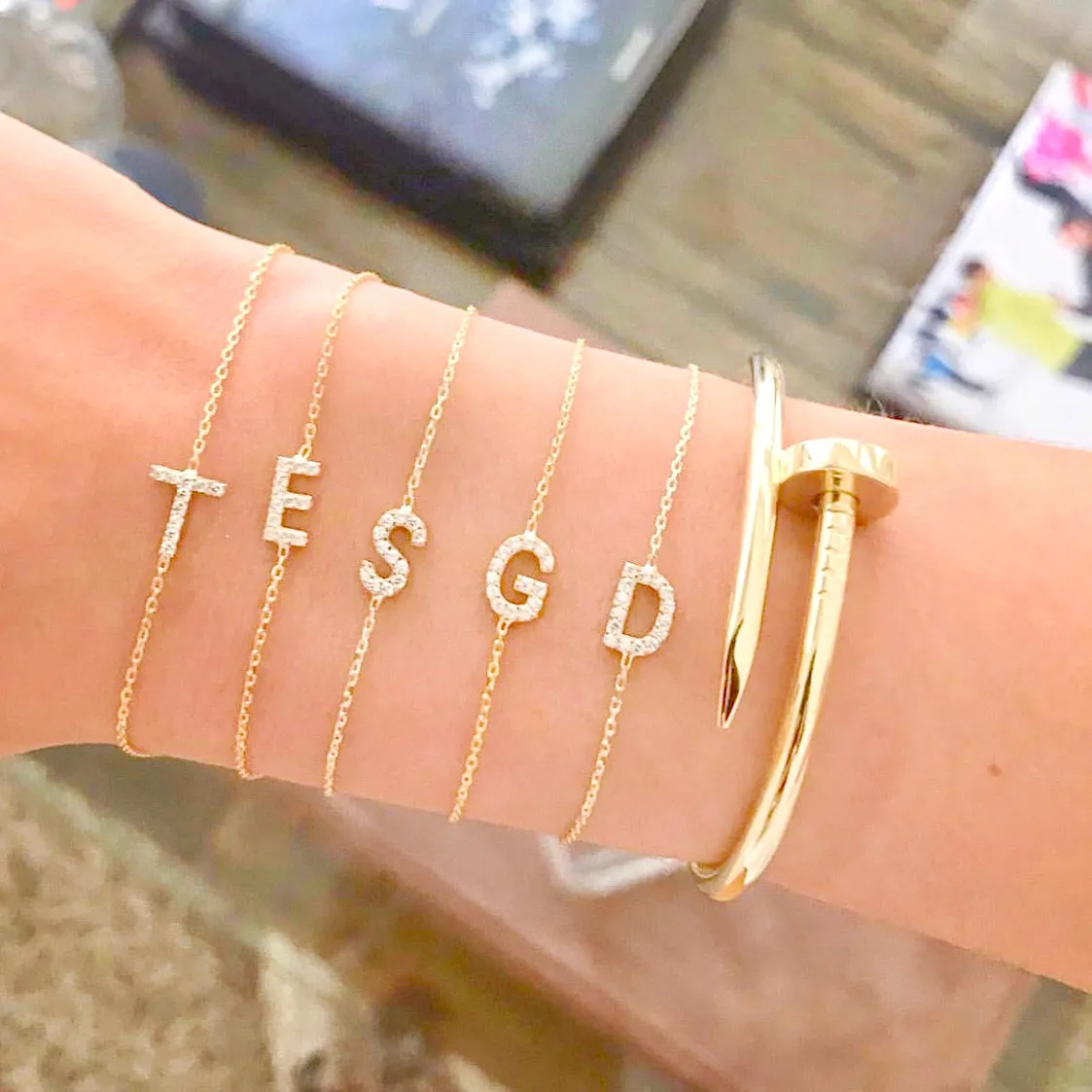 diamond character bracelet