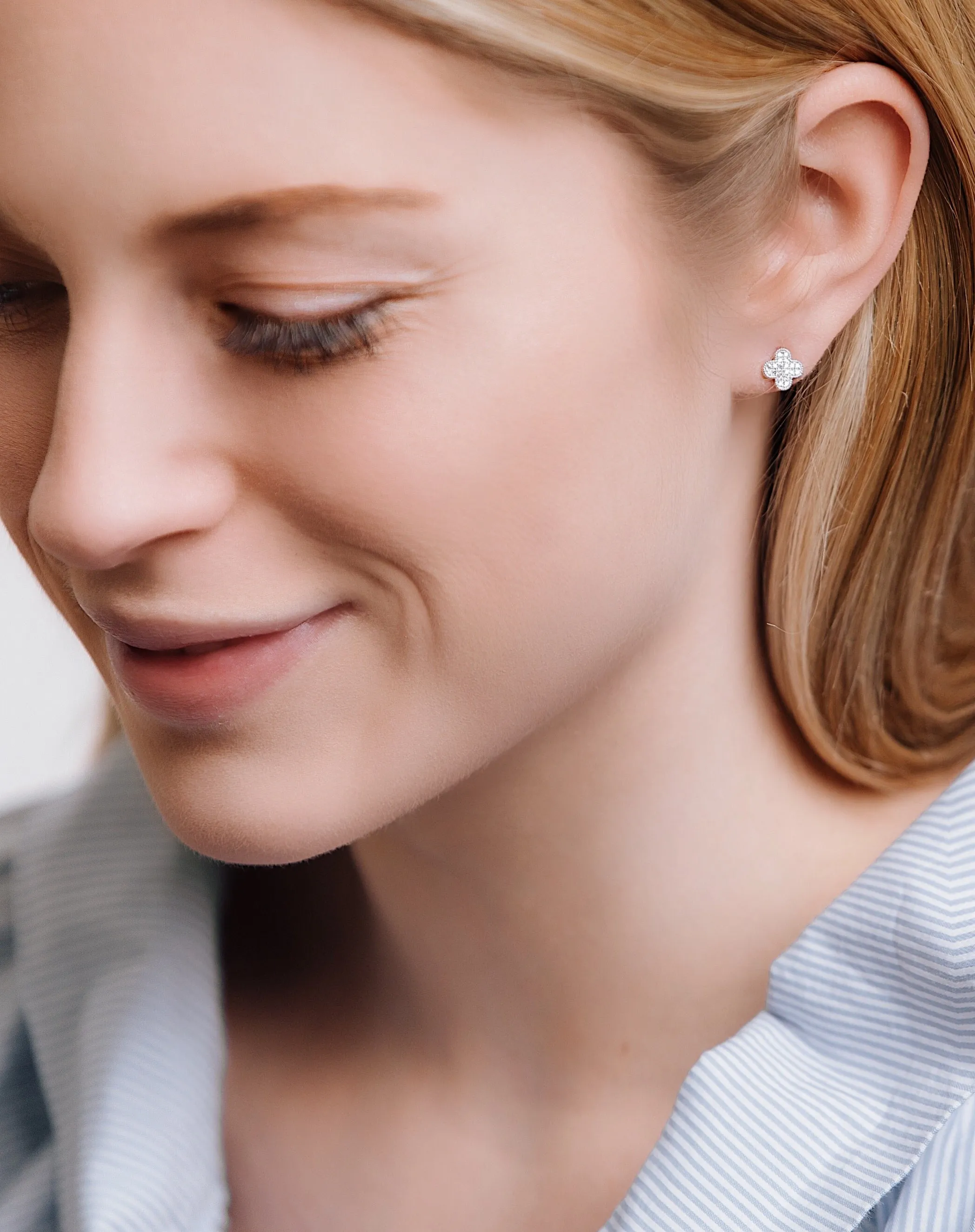 Diamond Clover Earrings