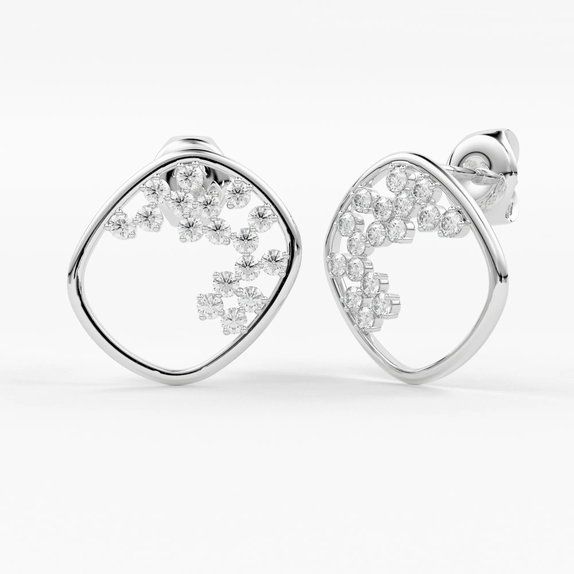 Diamond Cluster Earrings/ Diamond Earrings in 14k Solid Gold / Designer Diamond Earrings/ Stud Earrings/ Statement Diamond Studs / Gift